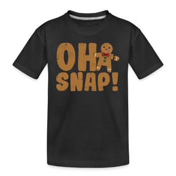 Oh Snap Gingerbread Man Christmas Cookies Xmas - Kids' Premium Organic T-Shirt - black - Front