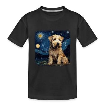 Bolonka Zwetna Van gogh starry night - Kids' Premium Organic T-Shirt - black - Front