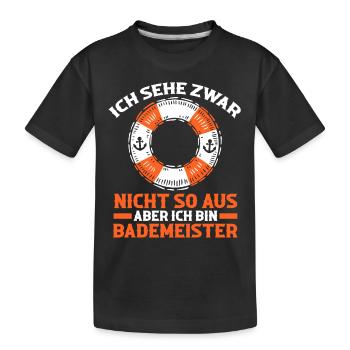 Rettungsschwimmer Bademeister - Kinder Premium Bio T-Shirt - Schwarz - Vorne