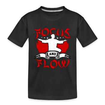 Qigong Focus And Flow Tai Chi Wushu Martial Arts - Kinder Premium Bio T-Shirt - Schwarz - Vorne