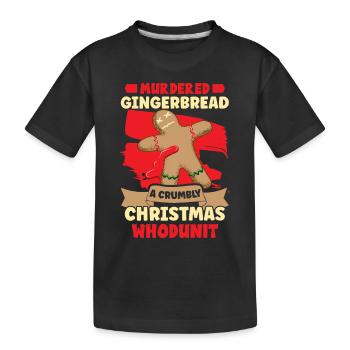 Christmas Gingerbread bakery Kitchen Crime Scene - Kids' Premium Organic T-Shirt - black - Front
