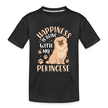 Pékinois vous rend heureux Chien du palais de Pékin - T-shirt bio Premium Enfant - noir - Devant