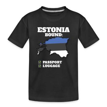 Estonia Bound Country Travel Estonian Flag - Kids' Premium Organic T-Shirt - black - Front