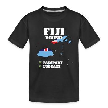 Fiji Bound Country Travel Fijian Flag Vacation - Kinder Premium Bio T-Shirt - Schwarz - Vorne