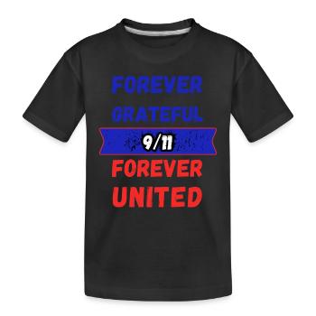 Forefer Grateful - Kids' Premium Organic T-Shirt - black - Front
