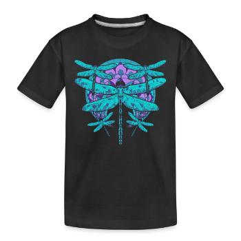 Insekten Liebhaber Geschenk Tier Mandala Libelle - Kinder Premium Bio T-Shirt - Schwarz - Vorne