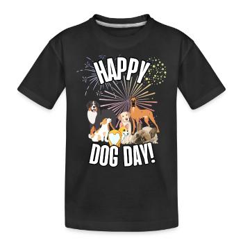 Alles Gute zum Tag des Hundes - Kinder Premium Bio T-Shirt - Schwarz - Vorne