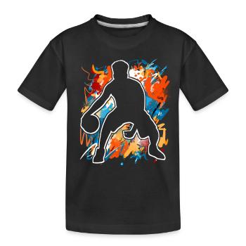 Basketball Basketballer - Kinder Premium Bio T-Shirt - Schwarz - Vorne