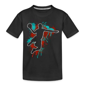 Basketball Basketballer - Kinder Premium Bio T-Shirt - Schwarz - Vorne