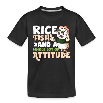 Drôle de sushis malheureux Nourriture japonaise Miso-Malheureux - T-shirt bio Premium Enfant - noir - Devant