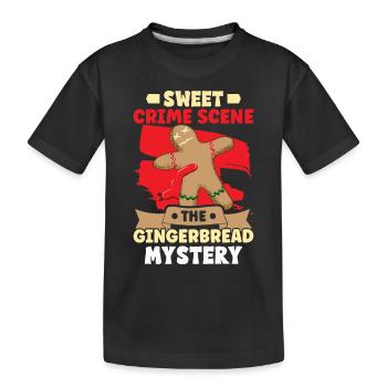 Christmas Gingerbread bakery Kitchen Crime Scene - Kids' Premium Organic T-Shirt - black - Front