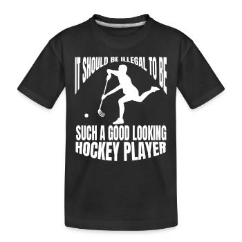 Floorball Hockey Hockey Hockey Hockey Cadeau Joueur de Hockey sur Gazon - T-shirt bio Premium Enfant - noir - Devant
