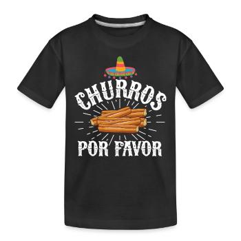 Churros Por Favor Vintage Mexican Churro - Kids' Premium Organic T-Shirt - black - Front