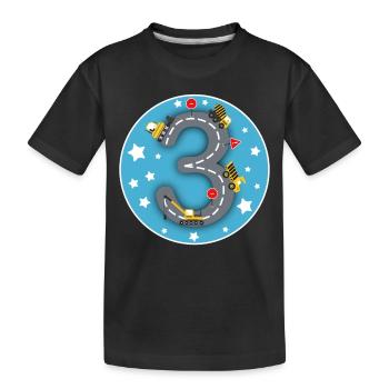 Children's Birthday Shirt 3 Years Construction - Kids' Premium Organic T-Shirt - black - Front