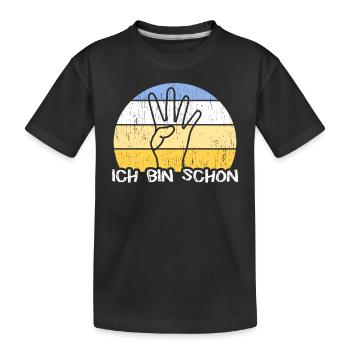 Kinder Geburtstagsshirt 4 Jahre Ich bin schon 4 - Kinder Premium Bio T-Shirt - Schwarz - Vorne
