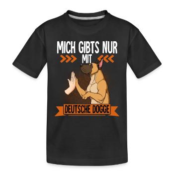 Mich Gibts Nur Mit Deutsche Dogge - Kinder Premium Bio T-Shirt - Schwarz - Vorne