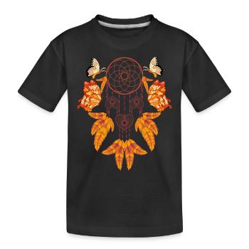 Butterfly Hippie Jewelry Gift Dream Catcher - Kids' Premium Organic T-Shirt - black - Front