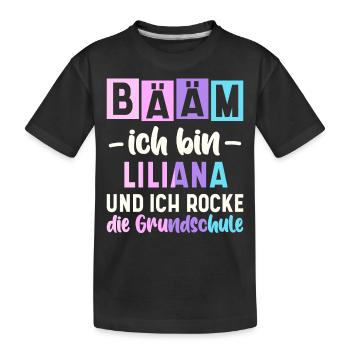 Name Liliana Geschenk Grundschule - Kinder Premium Bio T-Shirt - Schwarz - Vorne