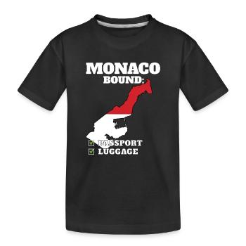 Monaco Bound Country Travel Monegasque Flag - Kids' Premium Organic T-Shirt - black - Front