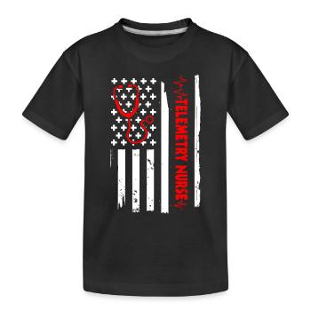 Drapeau des États-Unis Infirmière de télémétrie Amérique - T-shirt bio Premium Enfant - noir - Devant