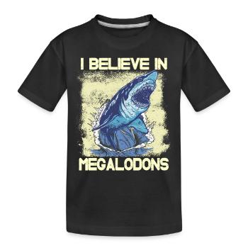 Je crois aux mégalodons - T-shirt bio Premium Enfant - noir - Devant