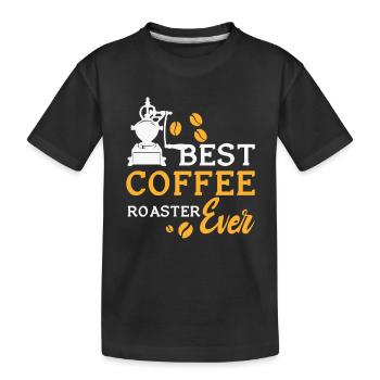 Kafffee Rösten Geschenk - Kinder Premium Bio T-Shirt - Schwarz - Vorne