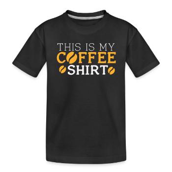 Kafffee Rösten Geschenk - Kinder Premium Bio T-Shirt - Schwarz - Vorne