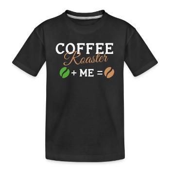 Kafffee Rösten Geschenk - Kinder Premium Bio T-Shirt - Schwarz - Vorne