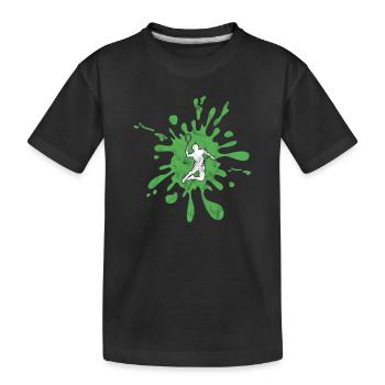 Badminton - Kids' Premium Organic T-Shirt - black - Front