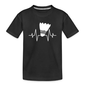 Federball Herzschlag - Kinder Premium Bio T-Shirt - Schwarz - Vorne