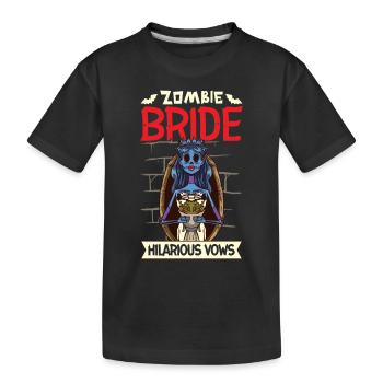 Funny Gothic Goth Wedding Bride Goth Halloween - Kinder Premium Bio T-Shirt - Schwarz - Vorne