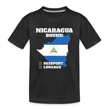 Nicaragua Bound Country Travel Nicaraguan Flag - Kids' Premium Organic T-Shirt - black - Front