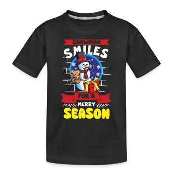 Funny Snowman Season Winter Christmas Snowman Joy - Kinder Premium Bio T-Shirt - Schwarz - Vorne