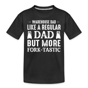 Warehouse Dad Like A Regular Dad Forklift Operator - Kids' Premium Organic T-Shirt - black - Front