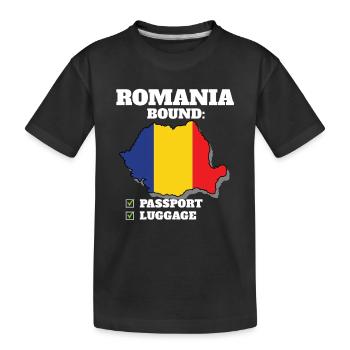 Roumanie Pays à destination Voyage Drapeau roumain - T-shirt bio Premium Enfant - noir - Devant