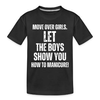 Place there, girls - nail technicians - Kids' Premium Organic T-Shirt - black - Front