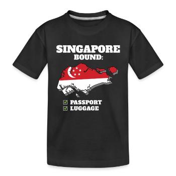 Singapore Bound Country Travel Singaporean Flag - Kids' Premium Organic T-Shirt - black - Front