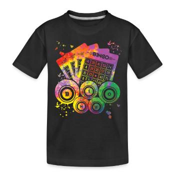 Bingo Bälle Farbsprotzer Frauen Männer Bingo - Kinder Premium Bio T-Shirt - Schwarz - Vorne