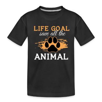 Tiere Retten Adoptieren Pflegen - Kinder Premium Bio T-Shirt - Schwarz - Vorne