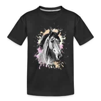 Horse - Kids' Premium Organic T-Shirt - black - Front