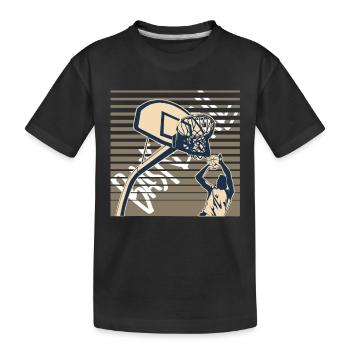 Basketball Basketballer - Kinder Premium Bio T-Shirt - Schwarz - Vorne