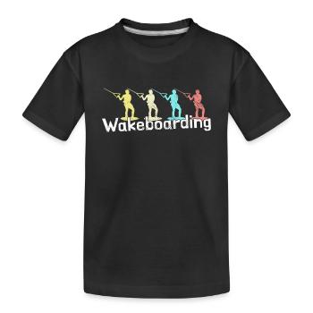 Wakeboarding - Kids' Premium Organic T-Shirt - black - Front
