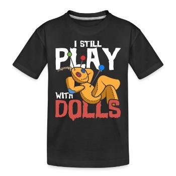 Hexe Voodoo Hexerei Geschenk Lustiges Voodoo Puppe - Kinder Premium Bio T-Shirt - Schwarz - Vorne