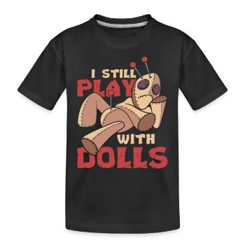 Voodoo Zauber Wicca Hexerei Lustiges Voodoo Puppe - Kinder Premium Bio T-Shirt - Schwarz - Vorne
