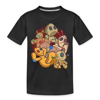 Voodoo Zauber Geschenk Wicca Hexe Voodoo Puppe - Kinder Premium Bio T-Shirt - Schwarz - Vorne