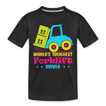 Le conducteur de chariot élévateur le plus robuste au monde - T-shirt bio Premium Enfant - noir - Devant