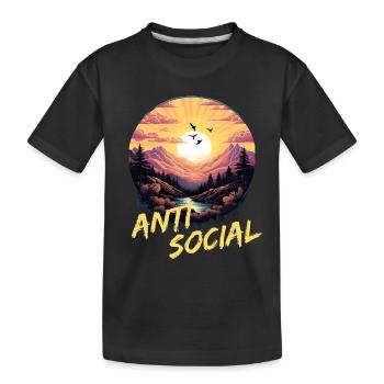 Antisozial Wandern Wanderung für eine Wanderer - Kinder Premium Bio T-Shirt - Schwarz - Vorne