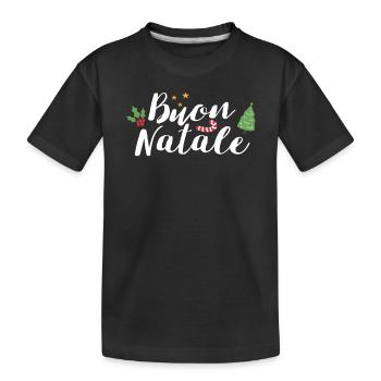 Buon Natale Italien Stolz Xmas Feiertag - Kinder Premium Bio T-Shirt - Schwarz - Vorne