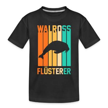 Walross - Kinder Premium Bio T-Shirt - Schwarz - Vorne