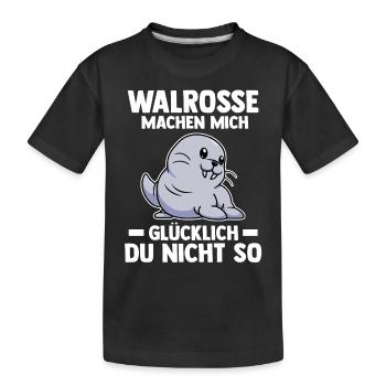 Walross - Kinder Premium Bio T-Shirt - Schwarz - Vorne